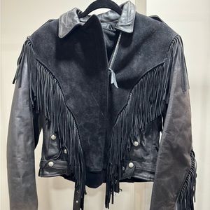 Leather Fringe Jacket